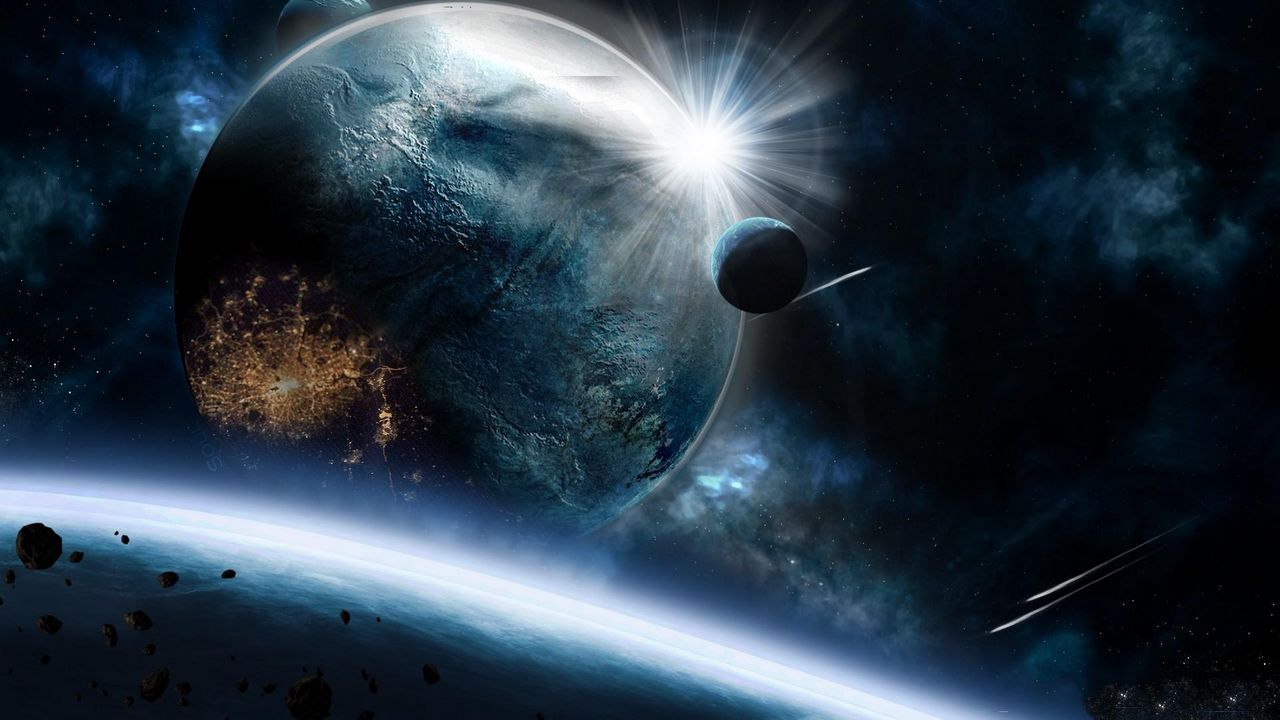 Wallpaper planets, asteroids, speed, impact, explosion
