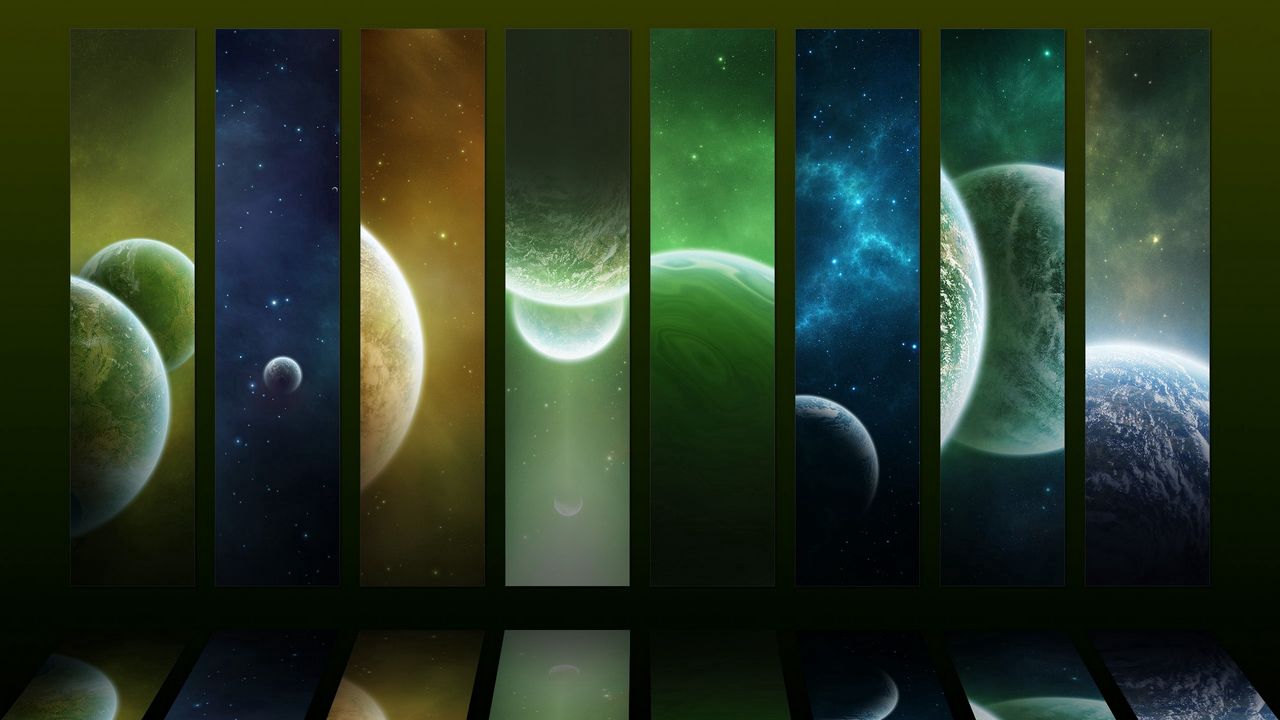 Wallpaper planets, colorful, stripes