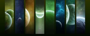 Preview wallpaper planets, colorful, stripes