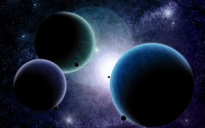 Preview wallpaper planets, companions, stars, sun