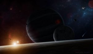Preview wallpaper planets, flash, bright, glow, space