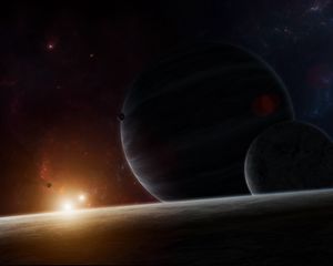 Preview wallpaper planets, flash, bright, glow, space
