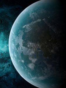 Preview wallpaper planets, galaxies, nebulae, circle, comet