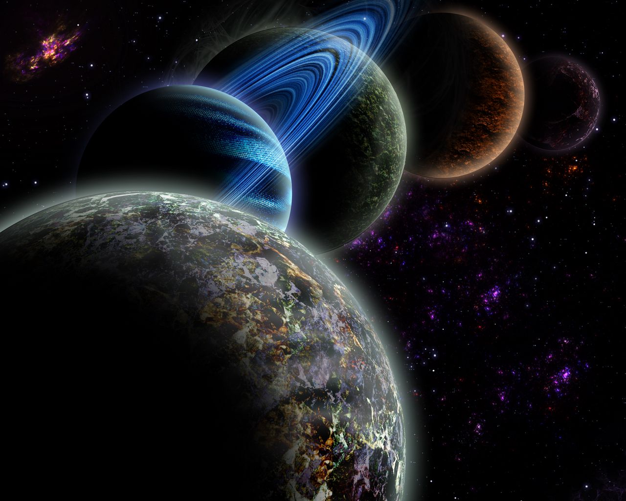 1280x1024 Wallpaper planets, galaxy, stars, space, universe