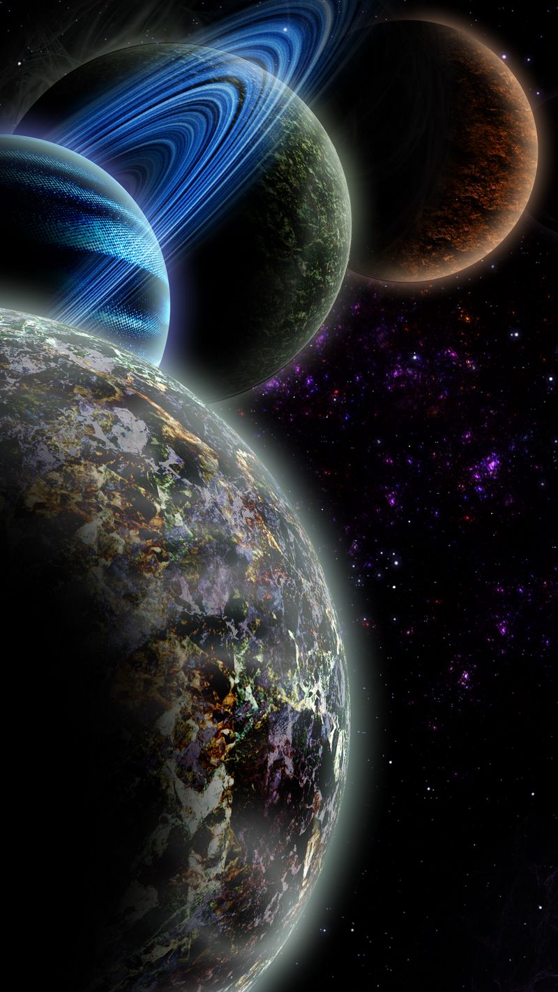 800x1420 Wallpaper planets, galaxy, stars, space, universe