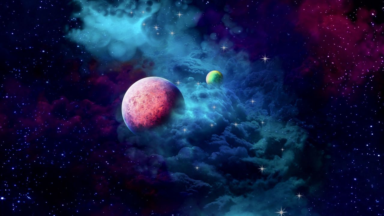 Wallpaper planets, nebula, cloud, galaxy, space