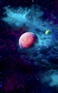 Preview wallpaper planets, nebula, cloud, galaxy, space