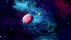 Preview wallpaper planets, nebula, cloud, galaxy, space