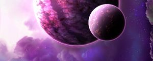 Preview wallpaper planets, nebula, clouds, stars, light