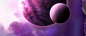 Preview wallpaper planets, nebula, clouds, stars, light