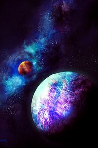 Preview wallpaper planets, nebula, galaxy, space