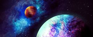 Preview wallpaper planets, nebula, galaxy, space