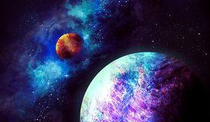 Preview wallpaper planets, nebula, galaxy, space