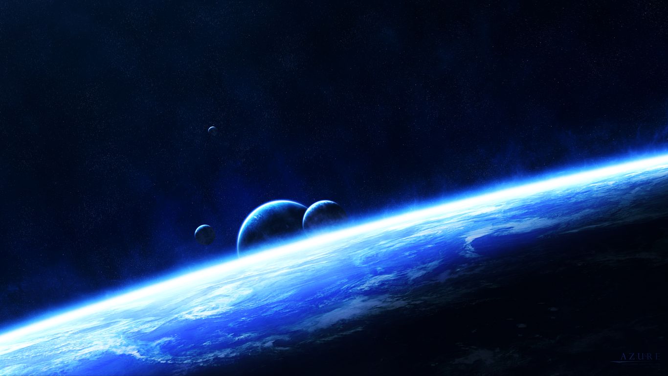 Download wallpaper 1366x768 planets, space, glow, universe tablet ...