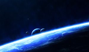 Preview wallpaper planets, space, glow, universe