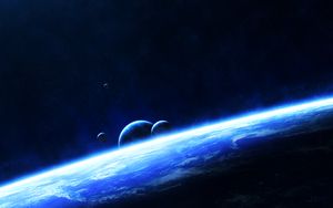 Preview wallpaper planets, space, glow, universe