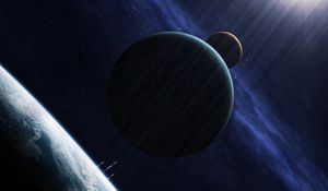 Preview wallpaper planets, space, shine, stars, universe