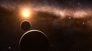 Preview wallpaper planets, space, stars, shine, dark