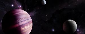 Preview wallpaper planets, space, stars, galaxy