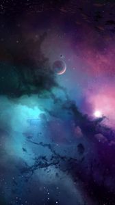 Preview wallpaper planets, space, universe, galaxy, art, glitter
