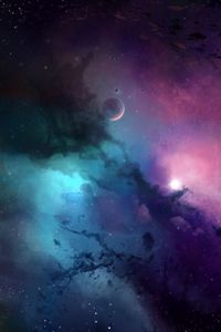 Preview wallpaper planets, space, universe, galaxy, art, glitter