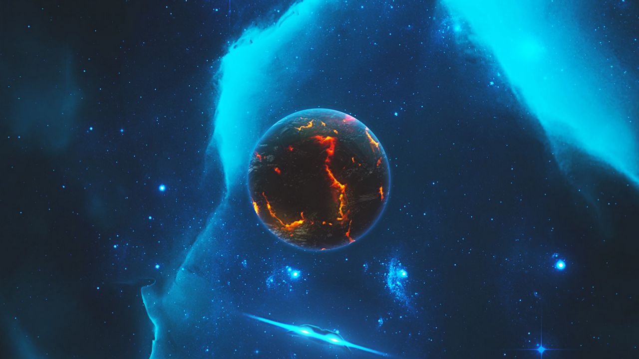 Wallpaper planets, stars, nebula, space, art