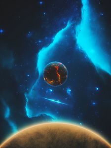 Preview wallpaper planets, stars, nebula, space, art