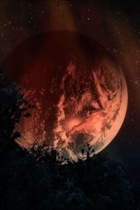 Preview wallpaper planets, stars, sky, night, dark, art, 3d