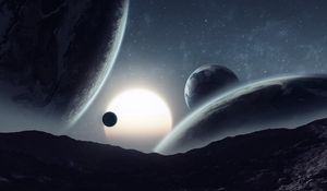 Preview wallpaper planets, stars, space, universe