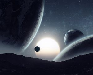 Preview wallpaper planets, stars, space, universe