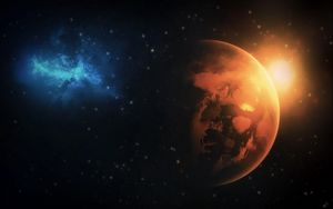 Preview wallpaper planets, stars, space, light, clot