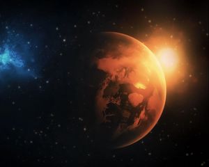 Preview wallpaper planets, stars, space, light, clot