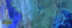 Preview wallpaper plankton, ocean, blue, aerial view