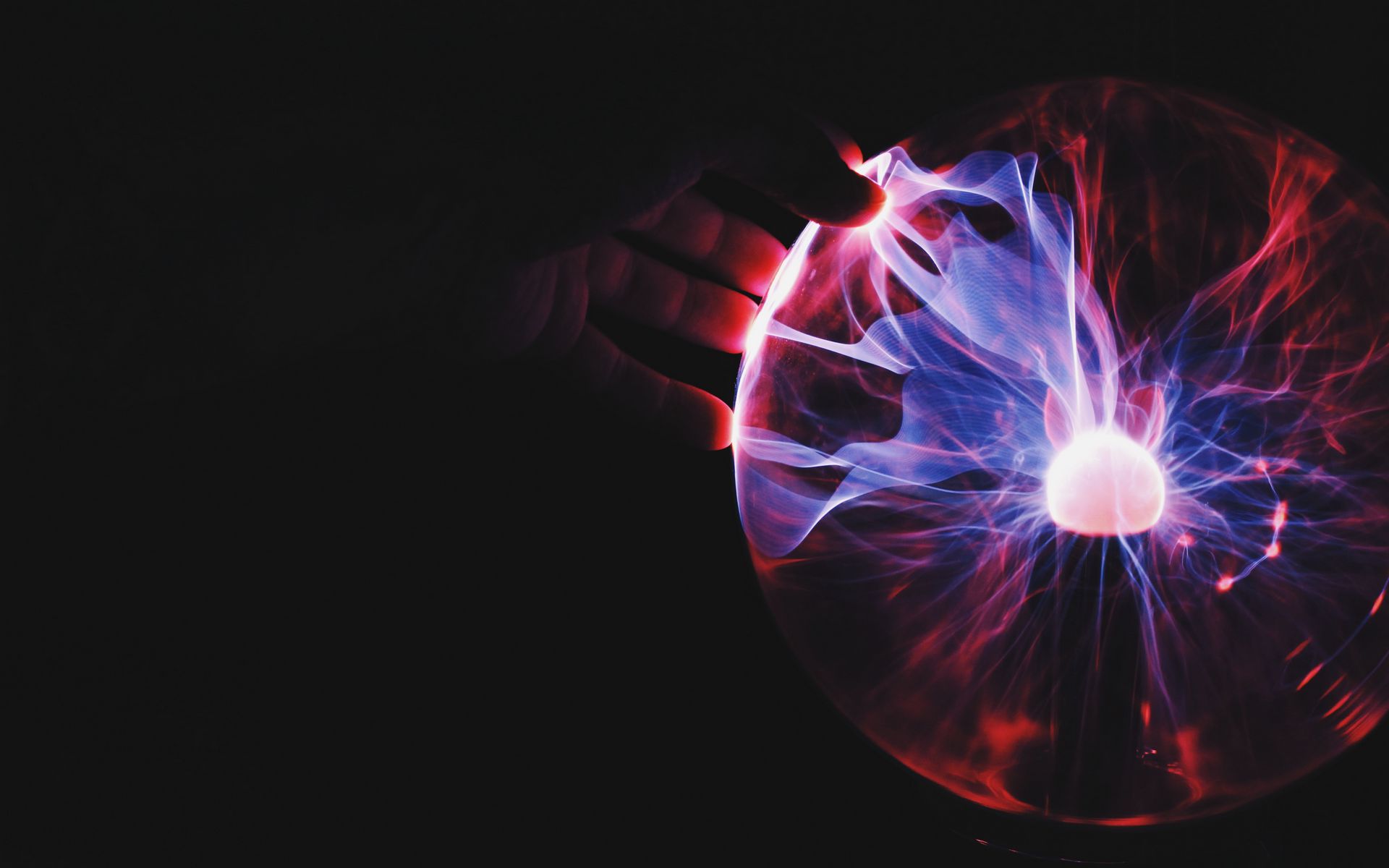 Download wallpaper 1920x1200 plasma lamp, neon, electrode, glow
