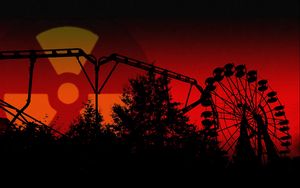 Preview wallpaper play slides, big wheel, red, vector