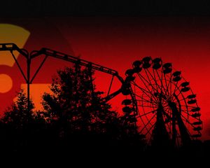 Preview wallpaper play slides, big wheel, red, vector