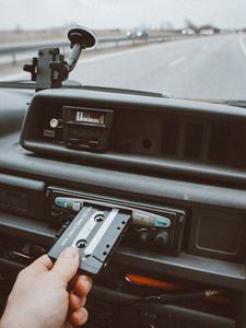 Preview wallpaper player, cassette, hand, radio, audio