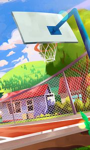 Preview wallpaper playground, basketball hoop, art, city, colorful