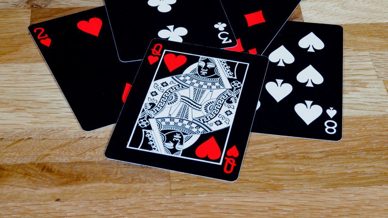 Wallpaper playing cards, cards, queen, black