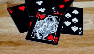 Preview wallpaper playing cards, cards, queen, black