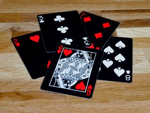 Preview wallpaper playing cards, cards, queen, black