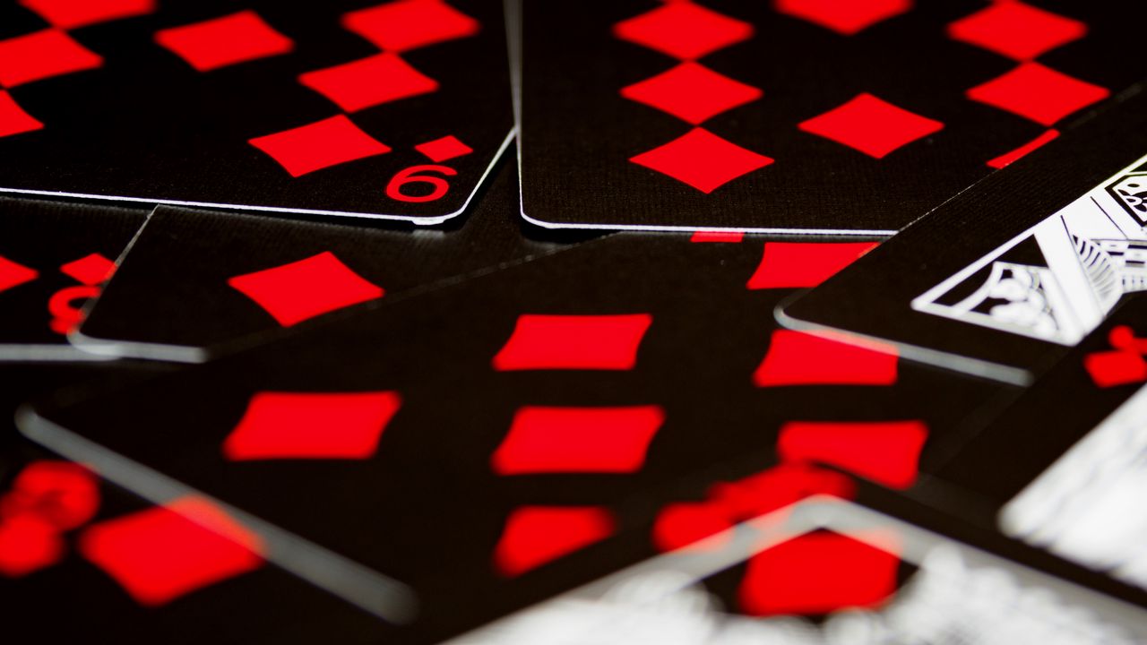 Wallpaper playing cards, game, gaming, red, black