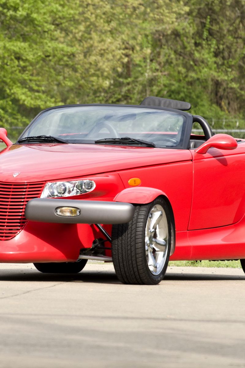 Download wallpaper 800x1200 plymouth prowler, red, plymouth, retro