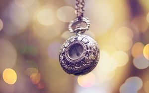 Preview wallpaper pocket watch, chain, decoration, decorations, flashing