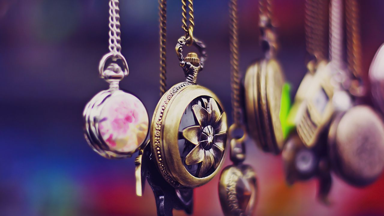 Wallpaper pocket watch, chain, set, variety