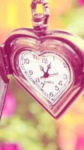 Preview wallpaper pocket watch, heart, shape, face