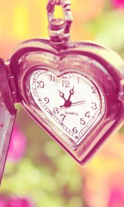 Preview wallpaper pocket watch, heart, shape, face