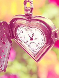 Preview wallpaper pocket watch, heart, shape, face