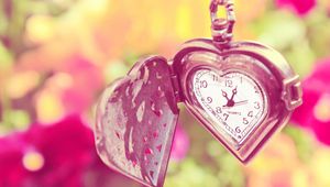 Preview wallpaper pocket watch, heart, shape, face