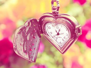 Preview wallpaper pocket watch, heart, shape, face